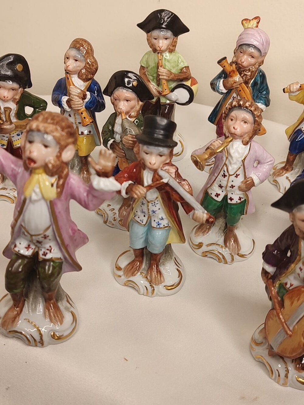 COMPLETE MONKEY ORCHESTRA BY SITZENNDORF, GERMANY, 12 pieces
